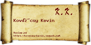 Kovácsy Kevin névjegykártya