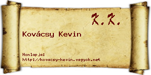 Kovácsy Kevin névjegykártya