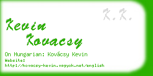 kevin kovacsy business card